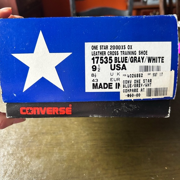 Converse Men’s One Star 2000’s Blue and White Suede Athletic Sneakers - Picture 14 of 16